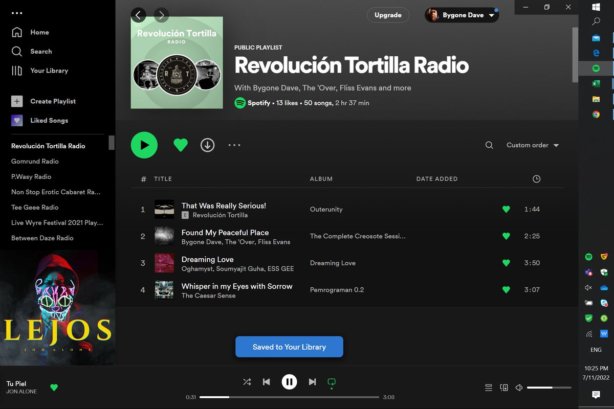 Bygone Dave - PUPPET'S DREAM - out now (@bygonedave) on Twitter photo Hello <a href="/larevotormx/">Revolución Tortilla</a>
I am honoured to see that I am featuring on your #SpotifyRadio
I have given your radio a green heart and also given all 50 tracks a green heart each as well!
<a href="/talking2sophie/">Talking To Sophie</a> <a href="/JohnnyandtheBox/">Johnny & the box</a> <a href="/AngieKuskeMusic/">Angie Kuske rhymes with husky🎶 🇺🇦</a> <a href="/tfmguitar/">TFM</a> <a href="/Soumyajit42/">Oghamyst</a> Hello <a href="/larevotormx/">Revolución Tortilla</a>
I am honoured to see that I am featuring on your #SpotifyRadio
I have given your radio a green heart and also given all 50 tracks a green heart each as well!
<a href="/talking2sophie/">Talking To Sophie</a> <a href="/JohnnyandtheBox/">Johnny & the box</a> <a href="/AngieKuskeMusic/">Angie Kuske rhymes with husky🎶 🇺🇦</a> <a href="/tfmguitar/">TFM</a> <a href="/Soumyajit42/">Oghamyst</a>