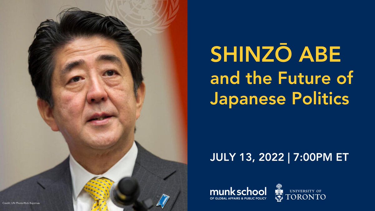 Join us this Wednesday, July 13 at 7pm ET as @PhillipLipscy, @observingjapan and @PeejLoewen discuss the legacy of Japan's longest-serving Prime Minister, Shinzō Abe, the recent election, and the future of Japanese politics. Learn more and register: bit.ly/3RBoZsC