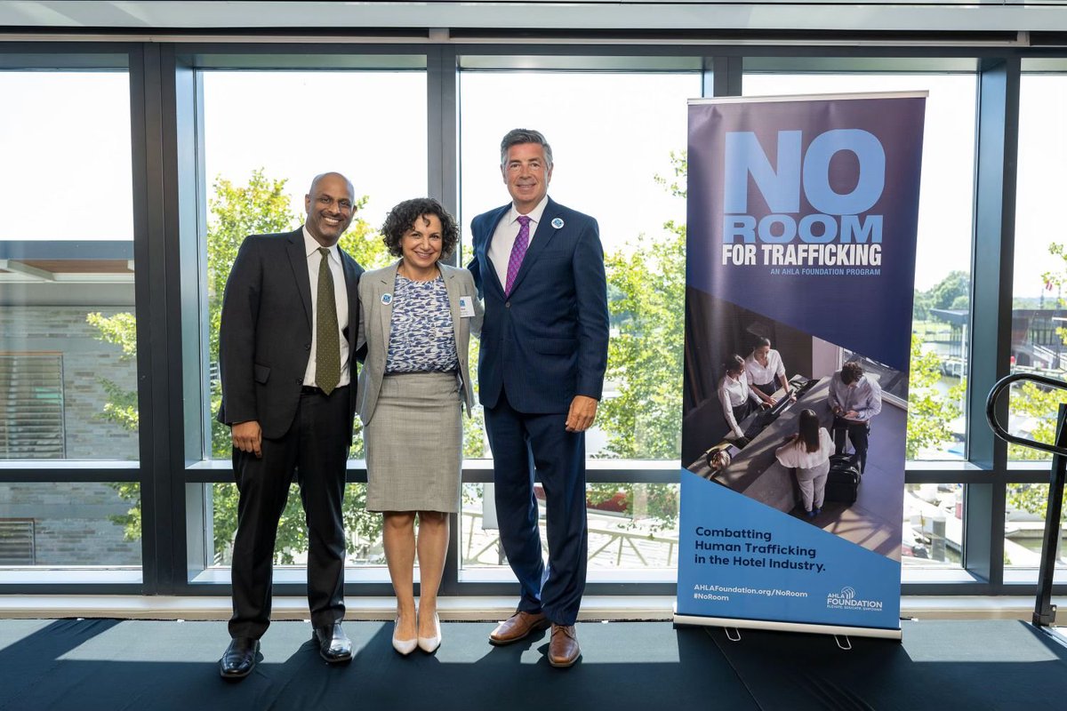 ChipAHLA's tweet photo. In celebration of the No Room for Trafficking three-year anniversary, the @AHLAFoundation held an anti-trafficking Summit where leaders shared areas of innovation to support survivors &amp; eradicate human trafficking. https://t.co/WcU5JengjE
