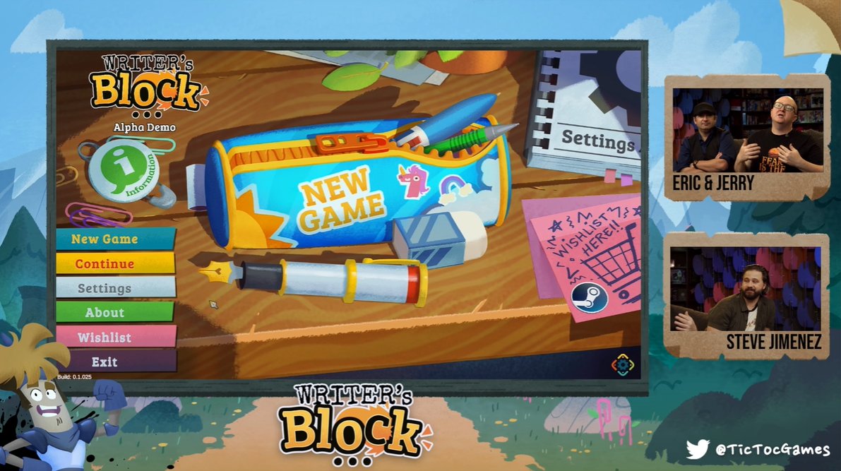 TicTocGames's tweet photo. Thanks for watching our Writer's Block stream with Penny Arcade's @TychoBrahe last Friday!

Miss the show? See all the hilarious word fighting action here:
https://t.co/NdCX095sG9

#pennyarcade #indiegame #roguelike https://t.co/gRsgUvt9aP