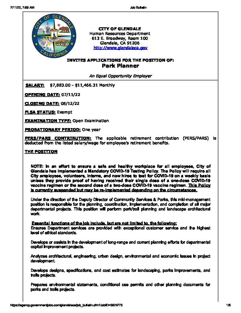 COGHR's tweet photo. NEW JOB ALERT: Park Planner

Link: (https://t.co/WyO92PBn7Z)

#governmentJobs #Hiring #hiringnow #ApplyNow #Resume #ResumeTips #employment #JobOpportunity #jobopening #myglendale #JobSearch #jobseekers https://t.co/p80aNHIB8Z