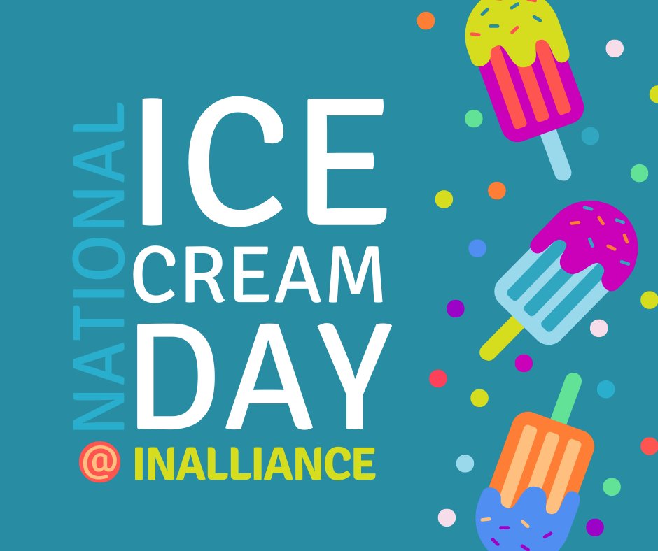 INALLIANCE's tweet photo. Attention Staff! Don't forget to pick up your sweet treat today. With all of you, anything is popsicle. #LoveOurStaff #IceCreamDay https://t.co/SQTOrILyr1