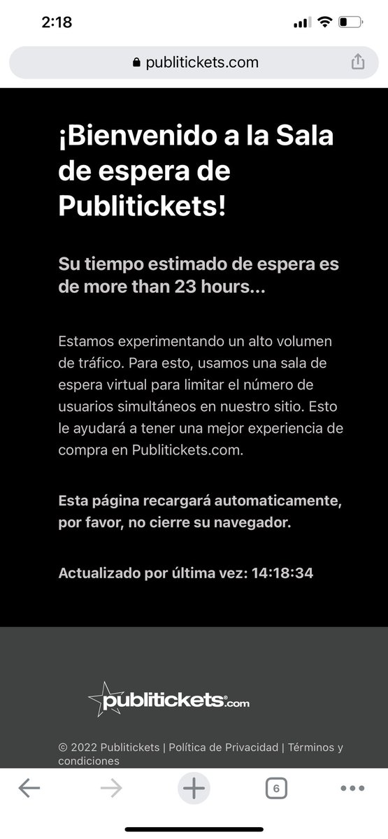 Marcelammmb's tweet photo. @Arceyutp y esto como lo explican porque la página no funciona y está página ya tiene las entradas🤷🏽‍♀️  y desde hace varios días se por fuentes muy confiables que las entradas diamantes y oro son de la reventa https://t.co/BKpuBNuMH8