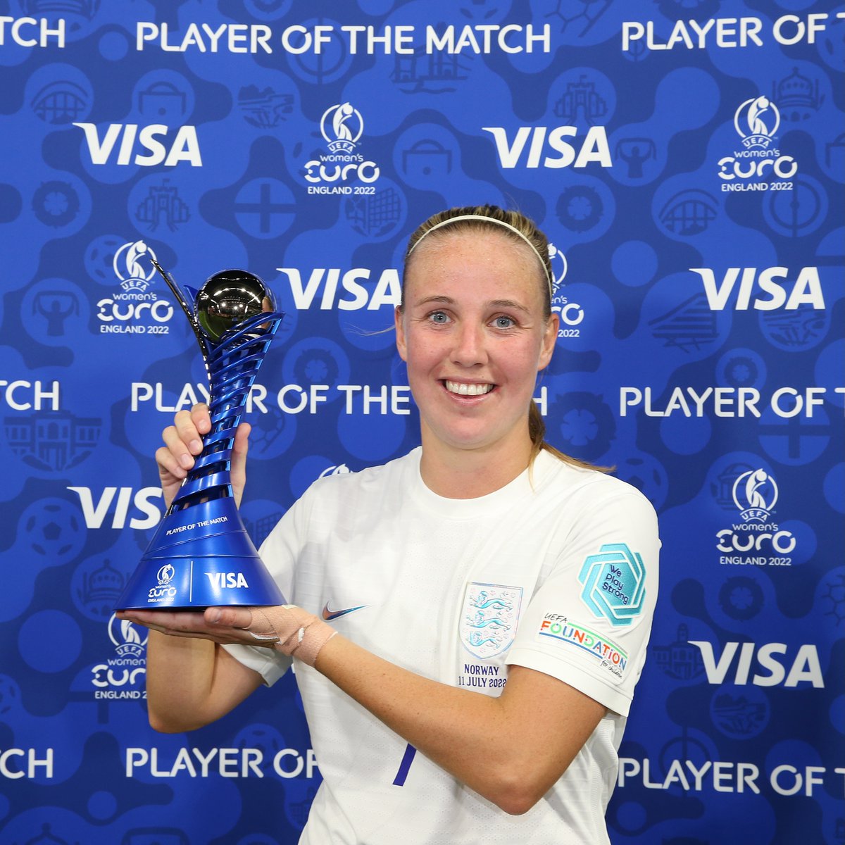 VisaUK's tweet photo. The votes are in and the #VisaPOTM is... π₯
The incredible Beth Mead! π
β½ Scored a hatrick
π₯ Fast, strong dribbling
π Determined will to score
πͺ Courageous in 1:1
πββοΈ Distance covered 10.1km
π¨ Max speed 28.7km/h
@WEURO2022 #WEURO2022 #ENGvNOR https://t.co/LQnHVZxb4c