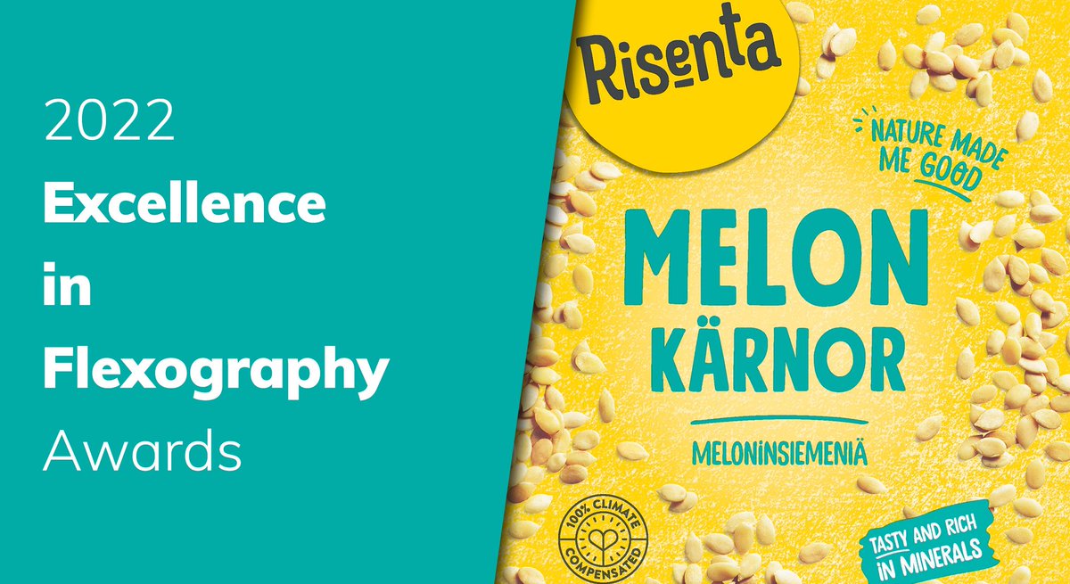 FlexTechAssn's tweet photo. The Risenta Melon Seeds Pack entered by @MarvacoLtd on behalf of OptiPack won a silver award in the wide web category of the 2022 FTA Excellence in Flexography Awards.
See all the winners at https://t.co/Gyhe2u5Wnr #flexcellence #flexography #packaging https://t.co/2QM2qA3hUj
