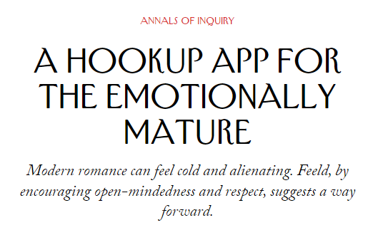 A Hookup App for the Emotionally Mature