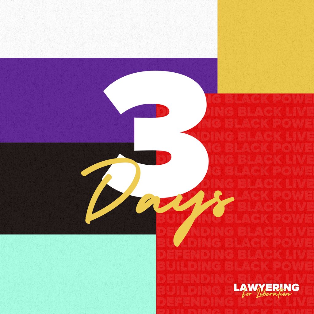 We Are only 3 days away from our Conference!  We all have a role to play in #defendingBlacklives &amp; building #Blackpower. Join us in St. Louis, 7/14-7/16.  

Register at Lawyeringforliberation.org