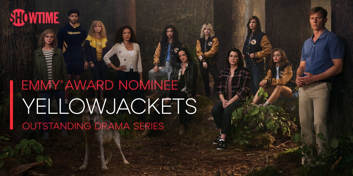 Showtime's tweet image. Everyone's favorite teenage soccer champion cannibals are headed to the #Emmys. #Yellowjackets