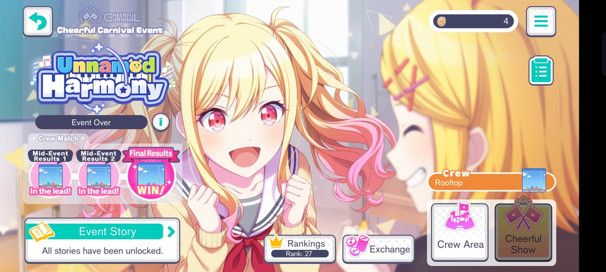 VividtoMeow's tweet photo. Unnamed Harmony #27

[12027010]

Free to play player!!

Thank you so much to the people who played with me and helped me reach top 27 

Big thanks to @Wowiee16 for staying with me until the very end

special mention to the other 3 people that made 12WS Possible!

once again TYSM! https://t.co/a9BYNfbWND
