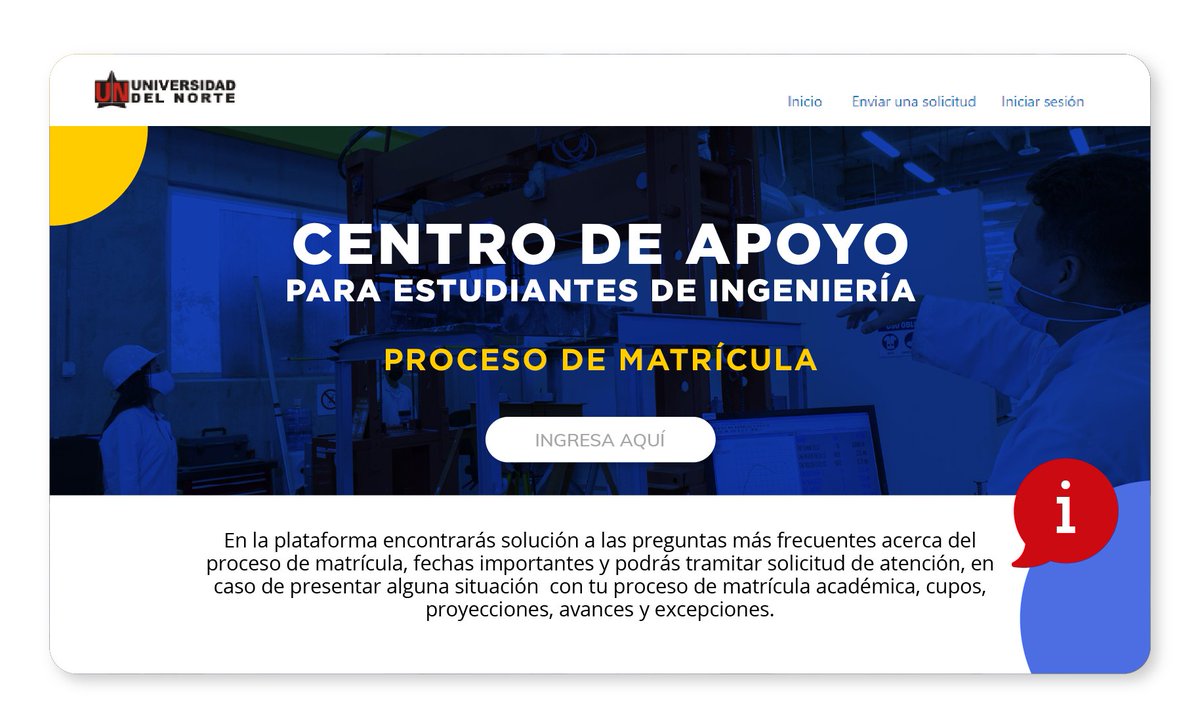 inguninorteco's tweet photo. Conoce el NUEVO portal de atención de estudiantes de pregrado de Ingenierías para procesos de matrícula. 📝🚨
¡Estamos cambiando para ofrecerte un mejor servicio!

📍 Ingresa aquí: https://t.co/yYI0MkSU44 https://t.co/LBvjvMHa0C