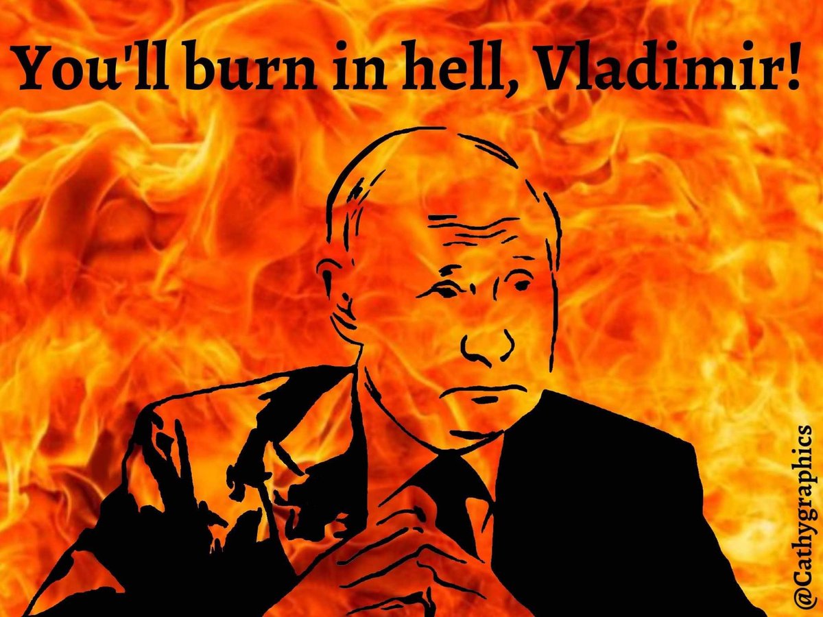 #VladimirPutin will #Burn in #Hell - #PutinWarCriminal #PutinWarCrimes #PutinGenocide in #Ukraine 😠