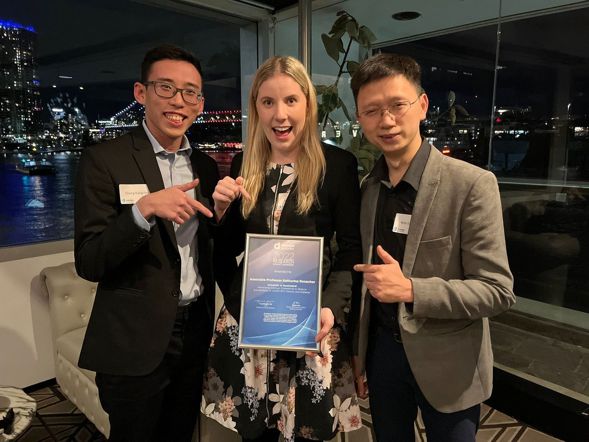 Katharina Ronacher (@ronacherk) on Twitter photo Honoured to have been awarded the Diabetes Australia Grant 2022. Thank you to my amazing team <a href="/BartlettSR1/">Stacey Bartlett</a> <a href="/Chengxiangfoo/">Cheng xiang foo</a> <a href="/MinhDaoNgo/">Minh Dao Ngo</a> for accepting the award while I recover from COVID. Thanks <a href="/K_RenfreeShort/">Kirsty Short</a> for a great collaboration! <a href="/MaterResearch/">Mater Research</a> <a href="/UQ_News/">UQ News</a> <a href="/TRI_info/">Translational Research Institute</a> Honoured to have been awarded the Diabetes Australia Grant 2022. Thank you to my amazing team <a href="/BartlettSR1/">Stacey Bartlett</a> <a href="/Chengxiangfoo/">Cheng xiang foo</a> <a href="/MinhDaoNgo/">Minh Dao Ngo</a> for accepting the award while I recover from COVID. Thanks <a href="/K_RenfreeShort/">Kirsty Short</a> for a great collaboration! <a href="/MaterResearch/">Mater Research</a> <a href="/UQ_News/">UQ News</a> <a href="/TRI_info/">Translational Research Institute</a>
