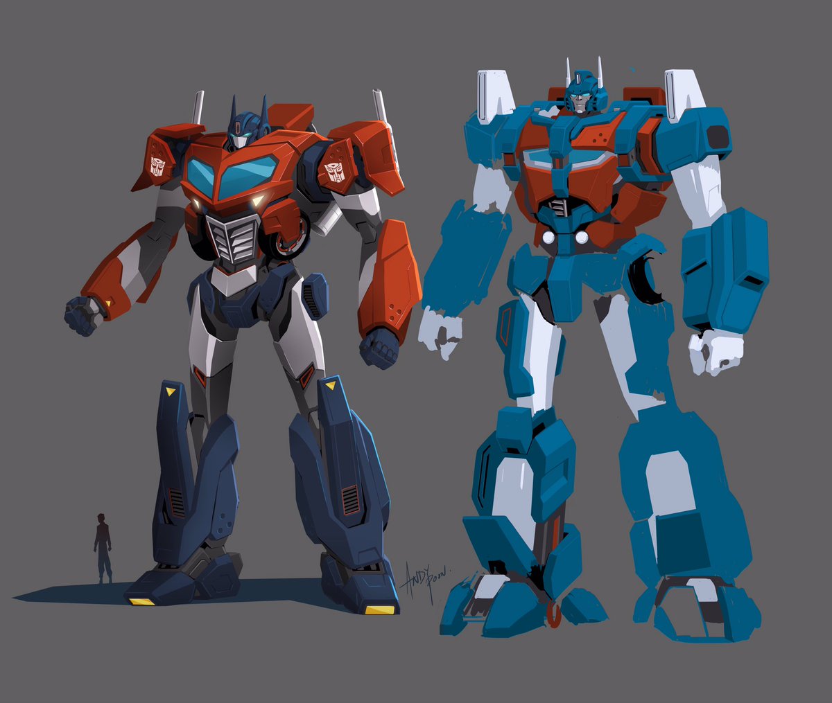 andypoondesign's tweet photo. Little adjustments in between sleeps.Biggest change is shifting the color to reflect the original toy more and having it fits more like an exoskeleton.Back to sleep. @transformersofficial @hasbro #ultramagnus #autobots #robotindisguise #trucks #cybertron #commander #optimusprime https://t.co/hHuSjFeBct