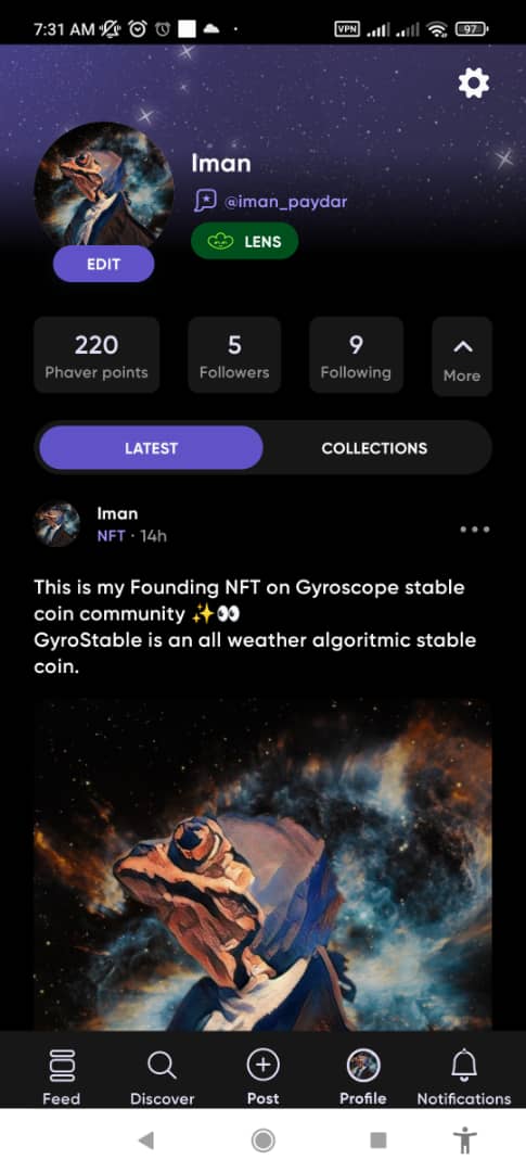 Follow me on #phaver
#frensfollowfrens

I'm waiting for "frens" tag.
Phaver is best lens protocol project.
I'm very happy to join #phaver early.

Phaver username: iman_paydar

@phaverapp <a href="/LensProtocol/">Lens</a> #web3