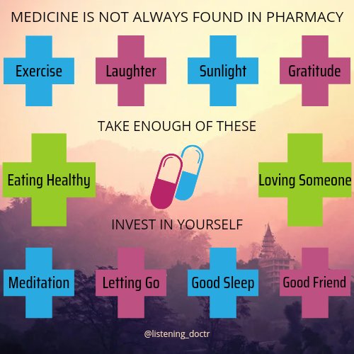 #medicine is not always found in #pharmacies. 
These #alternative medicine makes you #happy, #satisfied and #healthy.

#mentalhealth #MentalHealthMatters #Listen #motivation #speakup #happyfaces