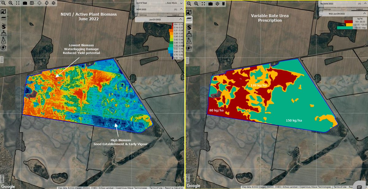 Fine tuning nitrogen inputs using satellite imagery &amp; deep N testing. 

Saving $63/ha on urea in the red low production zones and reinvesting in the green zones = increasing input use efficiency with simple data layers.