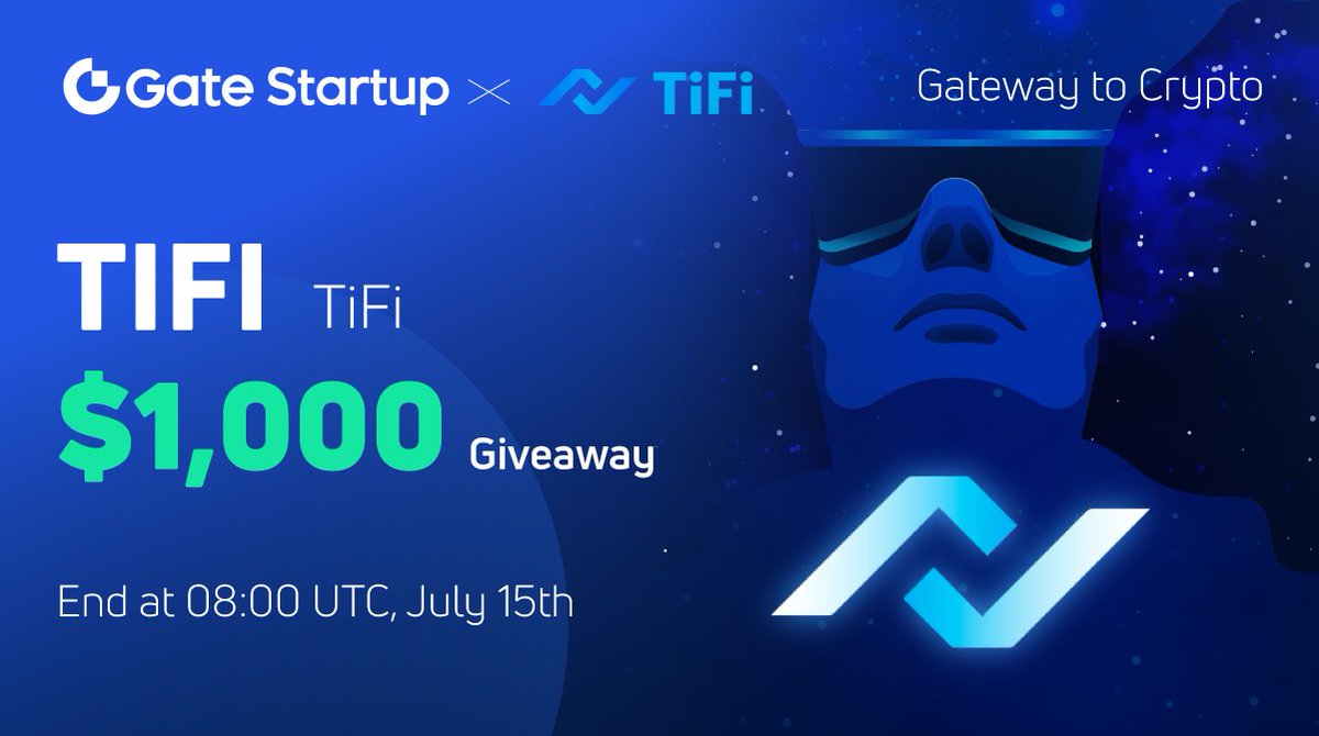 Gate.io #Startup &amp; TiFi (TIFI) $1,000 giveaway 🥳

100 lucky users will receive $10 each🧧
✅Follow <a href="/Gateio_Startup/">Gate.io Startup is now Gate Launch</a> &amp; <a href="/TiFiToken/">TiFi Token</a>
✅RT with #gateiostartup #TIFI
✅Tag 3 friends

👉Participate now: gleam.io/XOI8P/startup-…