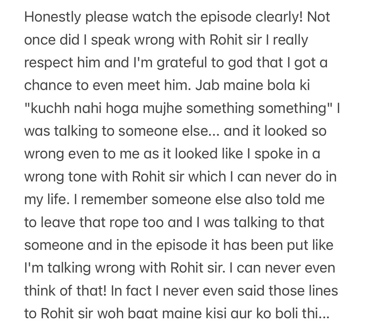 praticksejpal's tweet photo. I would be the last person who would disrespect anyone. Can't even think about it... 
#PratikFam #PratikSehajpal https://t.co/HpU8mwxmQ0