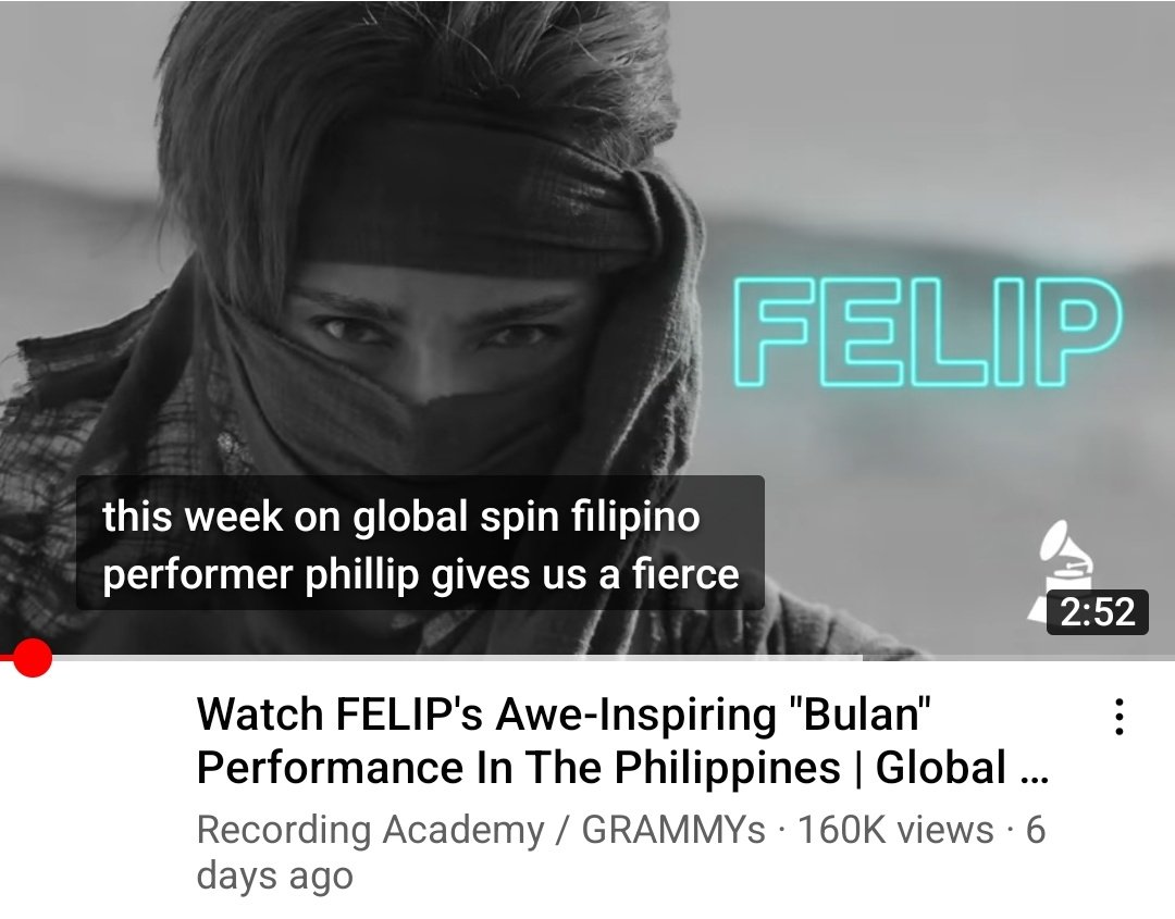 FELIP's performance of Bulan on the Grammys Global Spin has reached 160K views. Congratulations FELIP!

@felipsuperior #FELIP
#FELIPonGlobalSpin 

The song #FELIP_Bulan is on the playlist.
