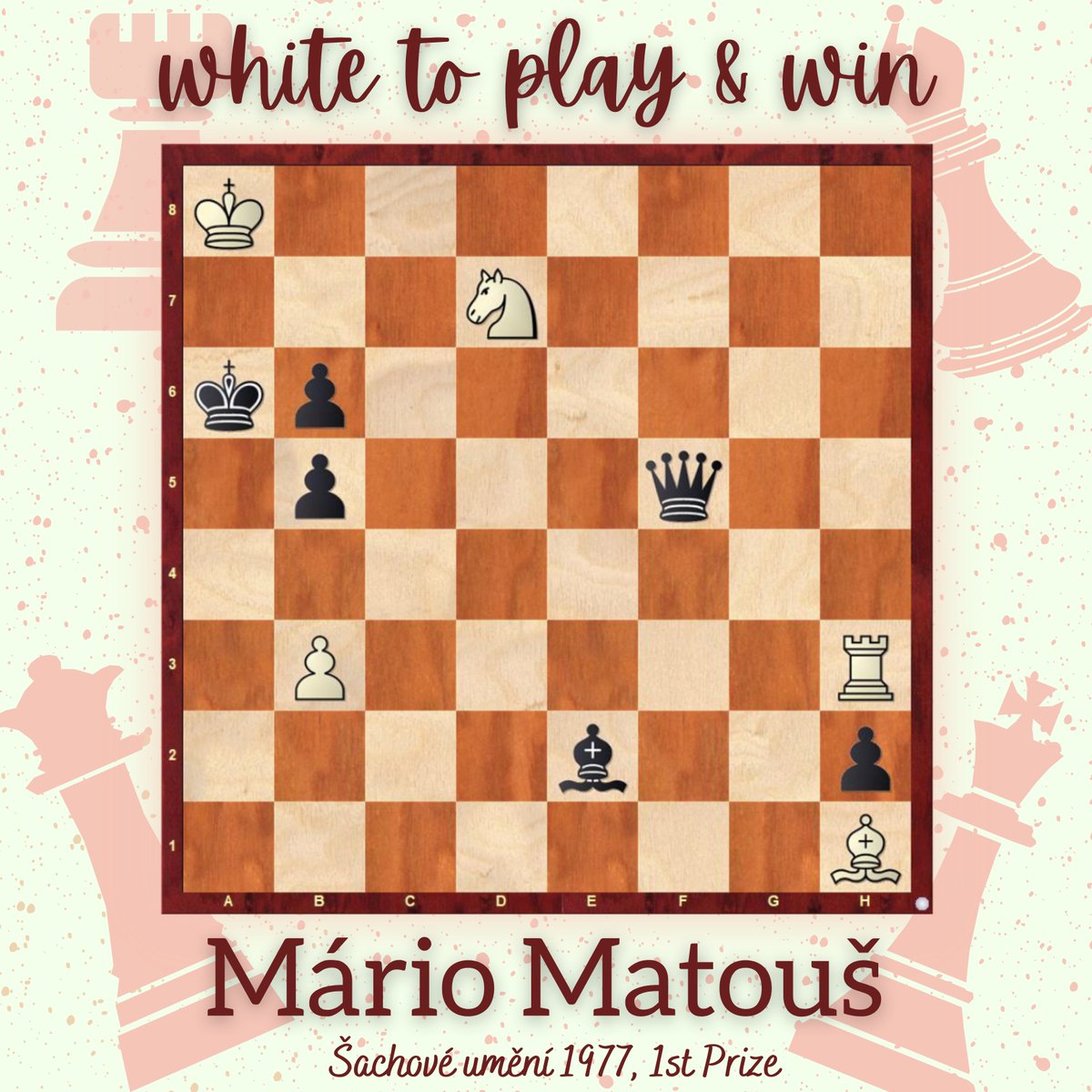 ChessbaseIndia's tweet photo. An excellent study with a touch of logic by the late Czech Master. Look closely before you conclude 1.b4 as the winning move — Black has a subtle defence up his sleeve!

#chess #chessbaseindia #positionoftheday #endgamestudy https://t.co/XeWsIm8pZC