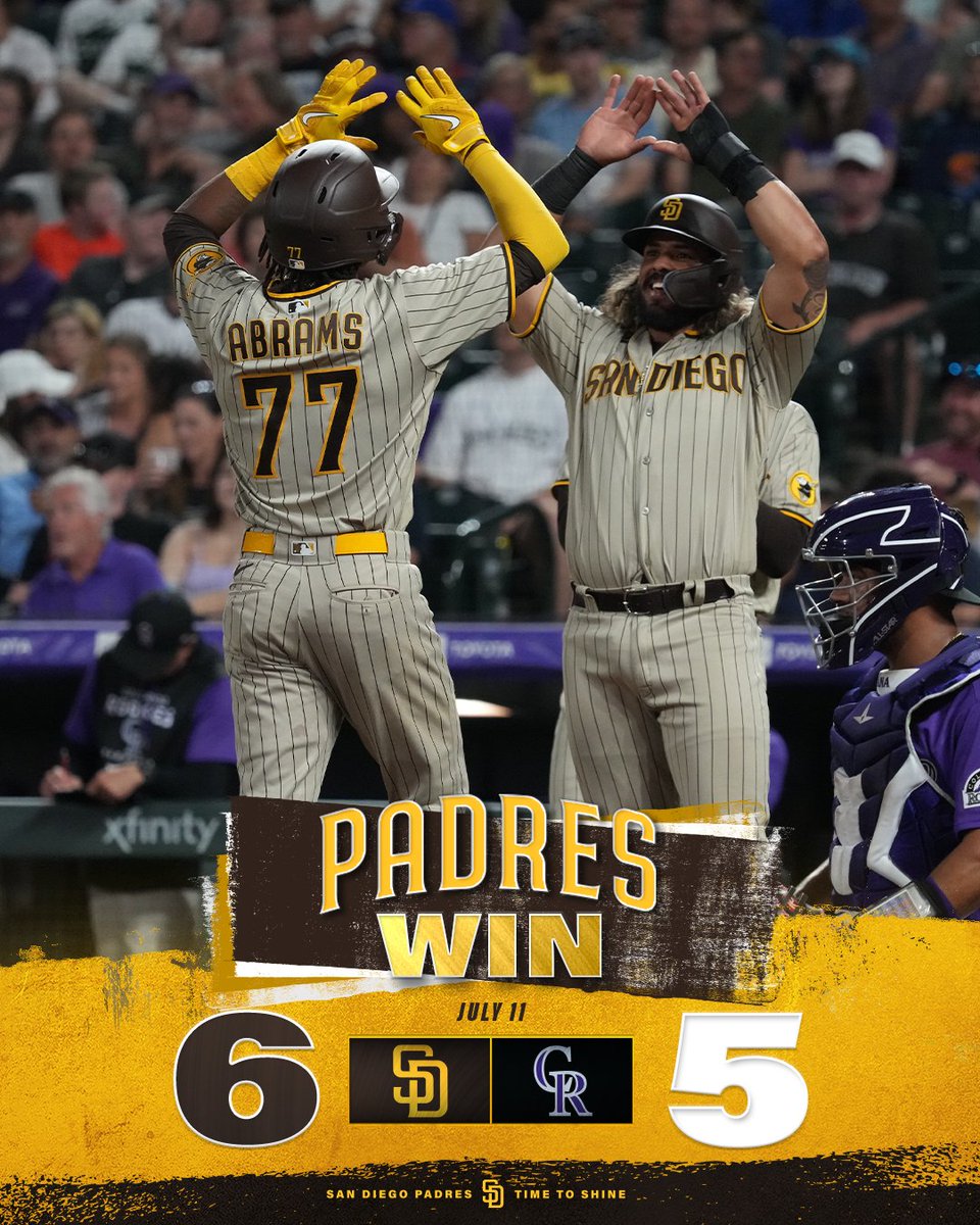 San Diego Padres on X: Undefeated in our City Connects 😎 #TimeToShine  #PadresWin  / X