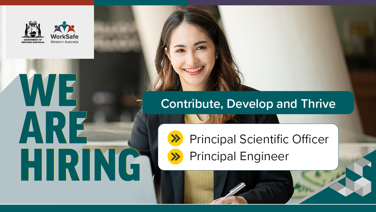 WorkSafeWA's tweet photo. Do you want an opportunity to give back to the community and share your knowledge to improve the safety of Western Australian workplaces? WorkSafe is hiring!
Principal Engineer - https://t.co/MZUhoAHF4K 
Principal Scientific Officer - https://t.co/HAnDsda6nD https://t.co/uEte0R3CZE