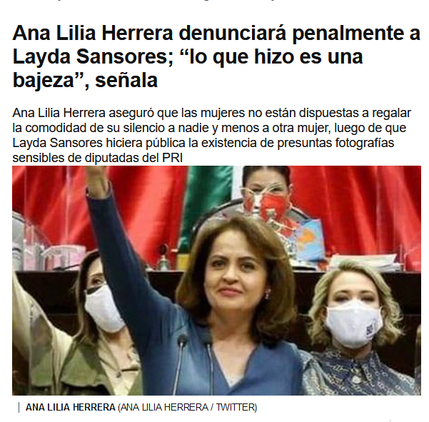 Fredo_Dixit's tweet photo. La dip. del PRIAN @AnaLiliaHerrera denunciará a @LaydaSansores por...¿?

¿Eso quiere decir que si existen esas fotos? 🤔 https://t.co/xcxgtWM7Lm