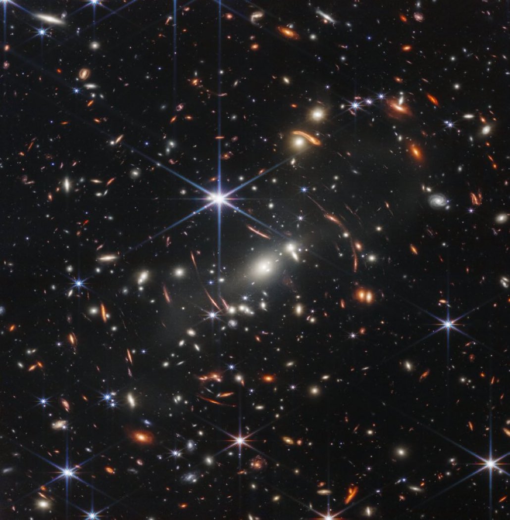 APompliano's tweet photo. This is the sharpest infrared photo ever taken of the early universe.

We are so small. Our problems are meaningless. 

Just enjoy the time you get. https://t.co/XFQAhhc7iu