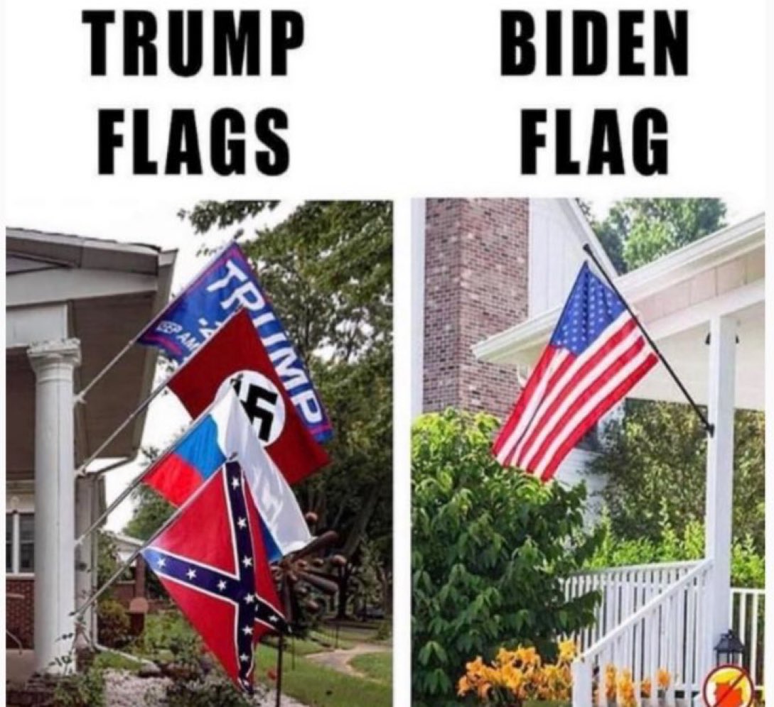 tuskeer's tweet photo. #TrumpFlags and #BidenFlag https://t.co/X93Z6El907