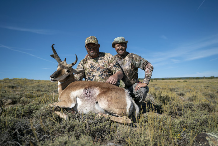 SPORTSMANchnl's tweet photo. Jeff takes his best friend on a muzzleloader hunt for pronghorn up in the familiar lands of the Mal Pais and ponderosas. 

Beyond Rubicon  /  ALL NEW TONIGHT AT 10 PM ET. 

#IAMSPORTSMAN #hunting #pronghorn #antelope #antelopehunting #speedgoats #muzzleloader https://t.co/mpAKIm8w6F