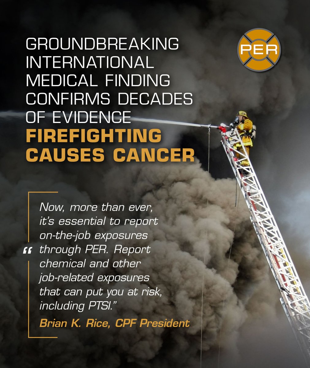 CAFirefighters's tweet photo. The research is on our side, according to the World Health Organization's International Agency for Research on Cancer, being a firefighter causes cancer. Record your exposures at https://t.co/3CbRbhwbWN https://t.co/dQtquOt7u2