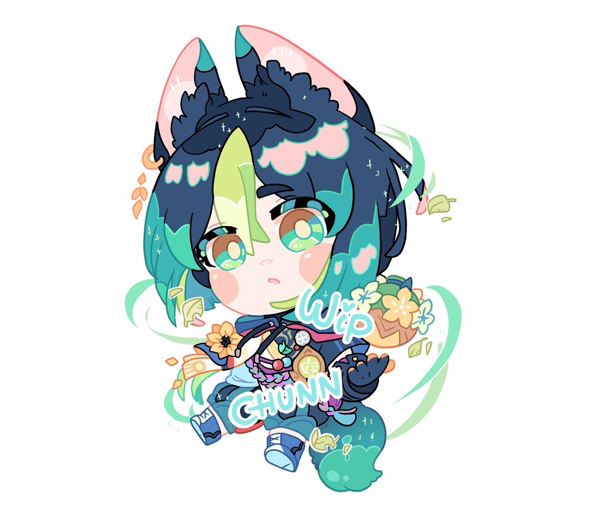 「Smol Tighnari before going to sleep 🍃 」|Chunn 🍊 (⌯'▾'⌯)のイラスト