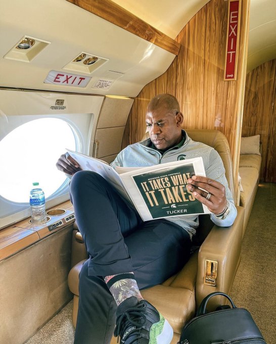 Mel Tucker on a Plane