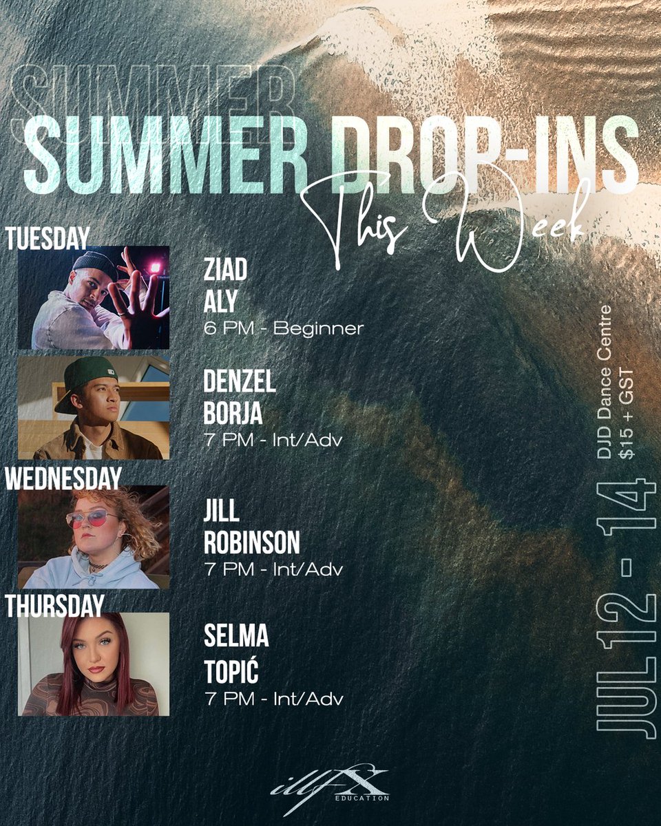 illFX_Edu's tweet photo. Join us for drop-in classes this week! 

TUES :: Ziad 6pm + Denzel 7pm
WED :: Jill 7pm
THU :: Selma 7pm

$15 + GST 
https://t.co/eZB6AgzgmX https://t.co/vG7ntz43qO