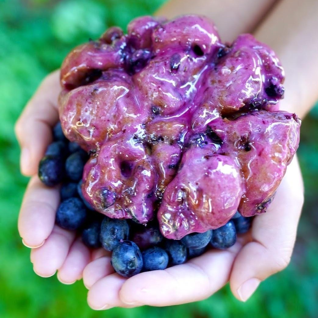 MightyODonuts's tweet photo. Today is #MightyValuesMonday ❤️ So, let's talk about those yummy blueberry seasonal donuts! They taste so good because we bake 'em with locally sourced organic blueberries! Nothing tastes better 
#BlueberryMonster #BlueberryFritter https://t.co/zMpeOiZQZC