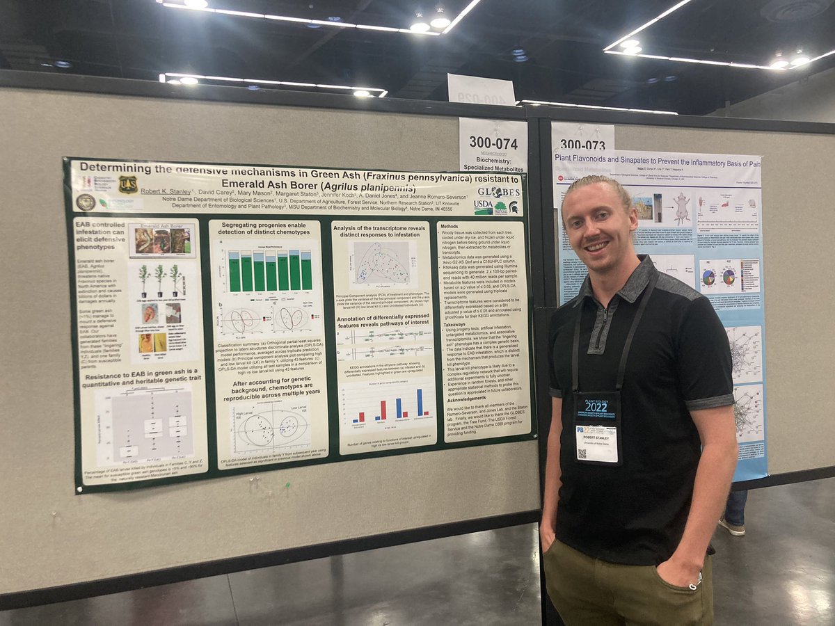 Really happy to be here for my first <a href="/ASPB/">ASPB</a> meeting #PlantBio2022. Great experience to meet a brilliant and welcoming community and learn about some of newest plant research. Visit my poster (300-074) to learn about the molecular resistance in green ash against #EAB 
#NDBios 🌱🐛
