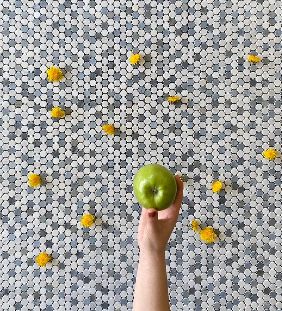 The penny round mosaic is a classic! Today we show off the beautiful Arabescato penny round mixed with blue!
.
.
.
.
 #bathroomdesign #kitchenbacksplash #backsplashideas #accenttile #mosaictile #custommosaics #luxurytiles #handmadewithlove #arabescato #arabescatomarble