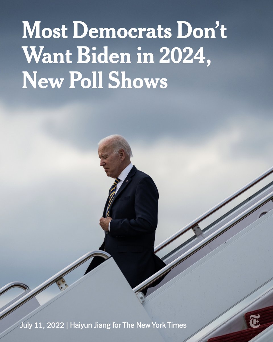 nytimes's tweet photo. Midway through the 2022 primary season, Democratic lawmakers and officials are venting their frustrations with President Biden’s struggle to advance the bulk of his agenda, viewing him as an anchor that should be cut loose in 2024. https://t.co/0D3j3i40CJ https://t.co/F5XpGB12Lf