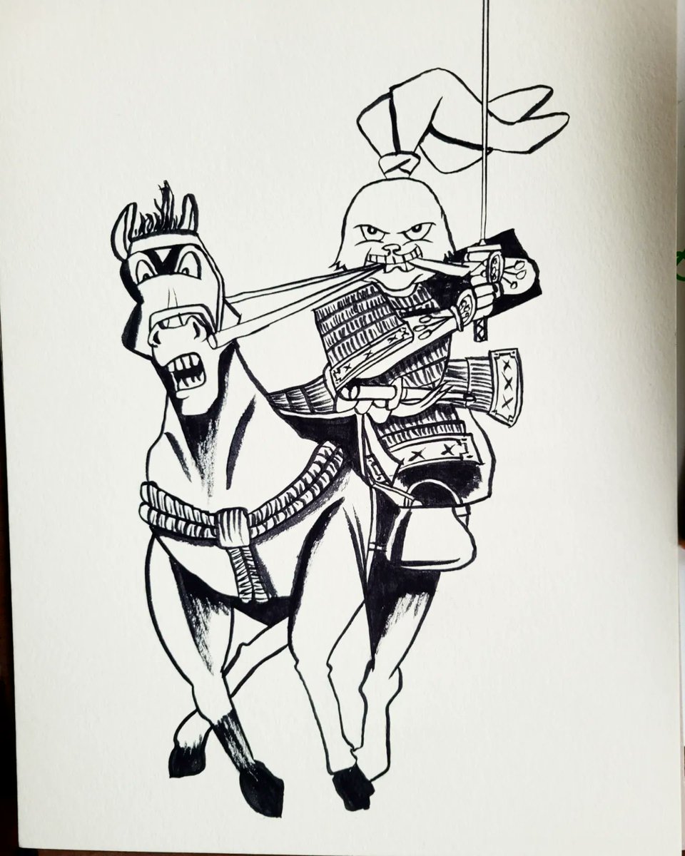 NickVee's tweet photo. Vacation time has given me time to sit and sketch again - Usagi Yojimbo book 1 cover in pencil and watercolour pen. The comic is as old as I am, never read it until my last vacation.

#usagiyojimbo https://t.co/htAAMw35SR
