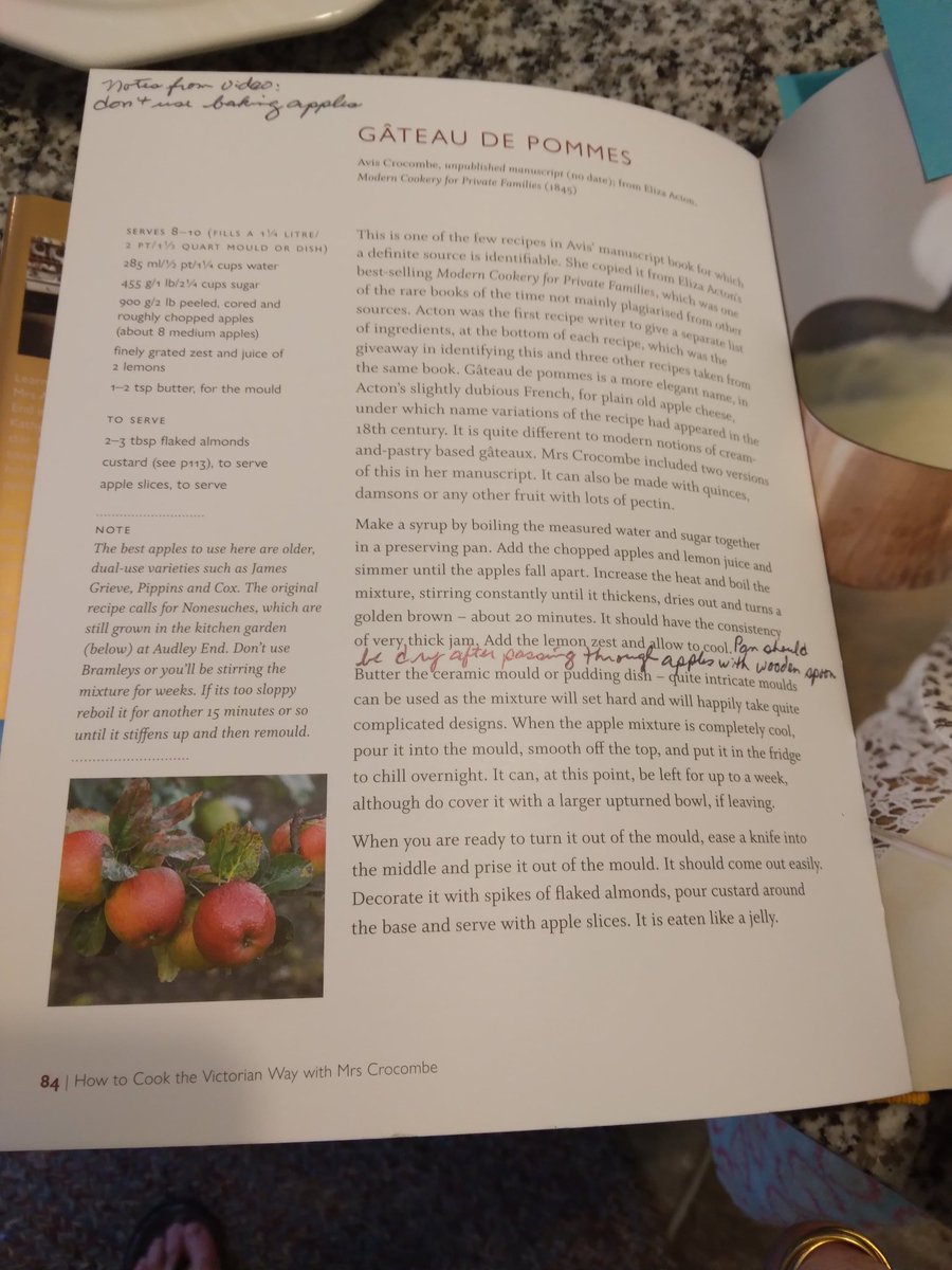 Iridian_Willow's tweet photo. Birthday dessert was from this cookbook. Served with custard page 113 and white cakes (shortbread with cinnamon) page 178. Delicious!!!! #EnglishHeritage #MrsCrocombe https://t.co/Y45ByLPNu1