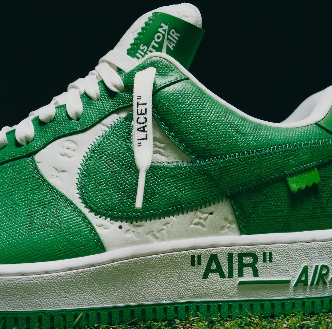 JustFreshKicks on X: Friends & Family Louis Vuitton x Nike Air Force 1  in “Green” 💚   / X