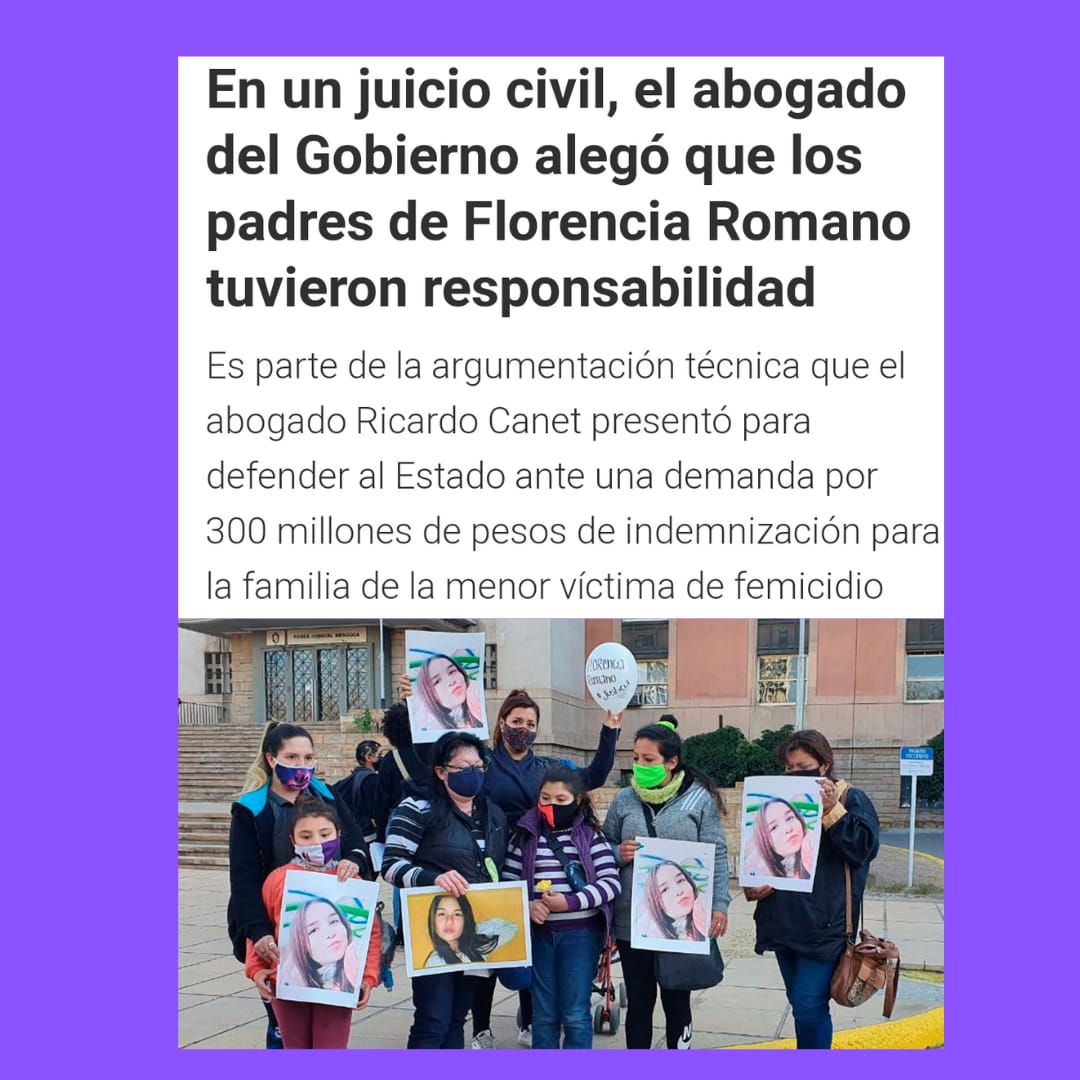 #Urgente #ProvinciaDeMendoza
🔴 A días de un nuevo femicidio en Mendoza, el Gobierno responsabiliza a Florencia Romano -víctima de femicidio-, a sus familiares y a vecinxs de no haber evitado el femicidio.