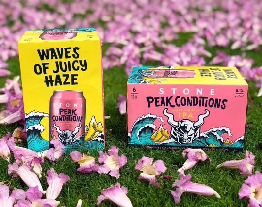 chesapeakebev's tweet photo. #SPOTLIGHTOFTHEWEEK is @StoneBrewing Peak Conditions Hazy Double IPA! 

This 8.1% IPA is brewed with West Coast hops, has East Coast haze &amp; features pineapple, orange &amp; guava popularized by Hawaiian POG juice.

Available now in 6pk cans &amp; draft! 🍻🌸

#craftbeer #stonebrewing https://t.co/xOH6A3nWkv
