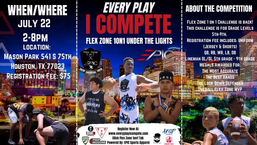 DB’s, LB’s , Wr’s &amp; Qb’s come out , compete on Sat 22th.DO YOU COMPETE EVERY PLAY?