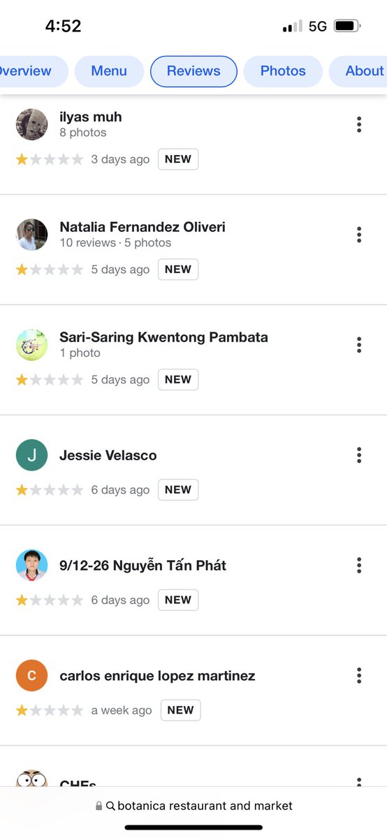 BotanicaFoods's tweet photo. Hey @Google @googlemaps, we’ve been hit with 15 spam 1-star reviews in the past week as part of this scam. Please help! We’ve flagged them but they haven’t been removed! https://t.co/s2YTFDFGkZ