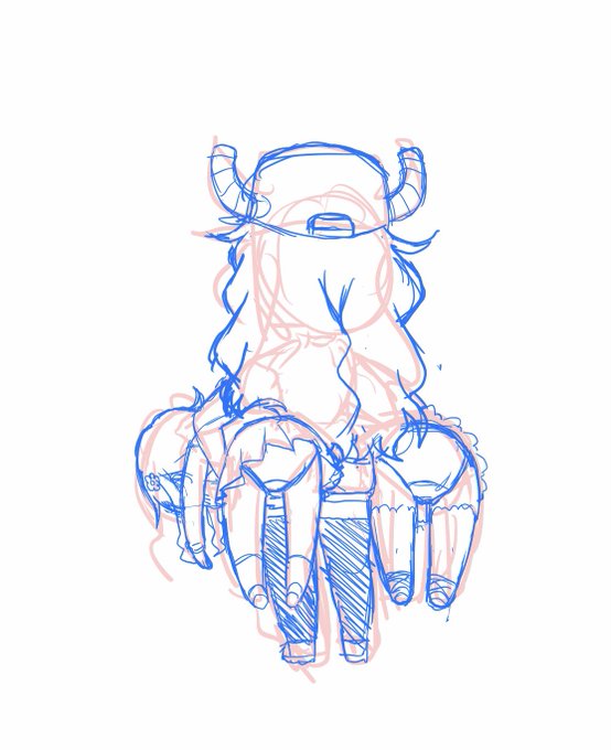 新刊メイドラゴン本、裏表紙のラフ。 