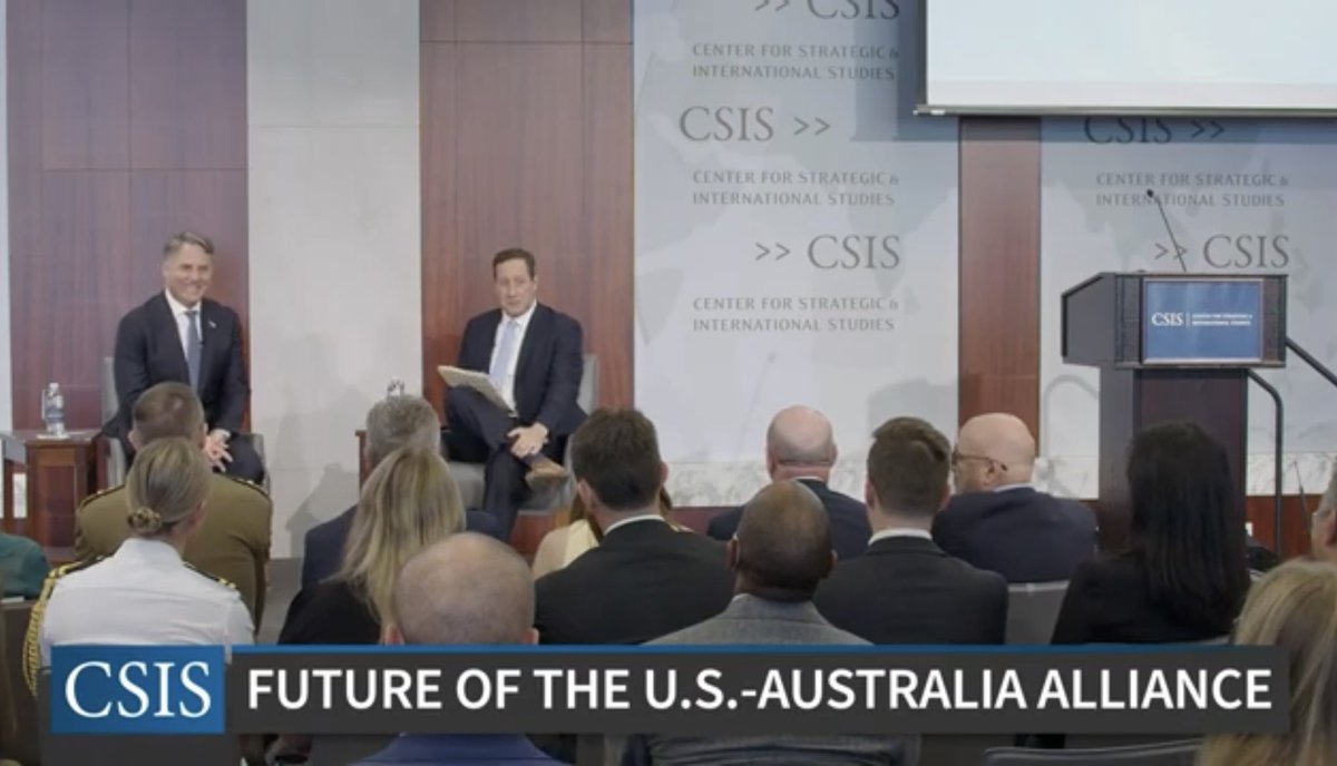 Great to host <a href="/RichardMarlesMP/">Richard Marles</a> at <a href="/CSIS/">CSIS</a> today as he outlined his vision for the future of the Australian-American alliance.

Watch the full talk here 👇

csis.org/events/us-aust…
