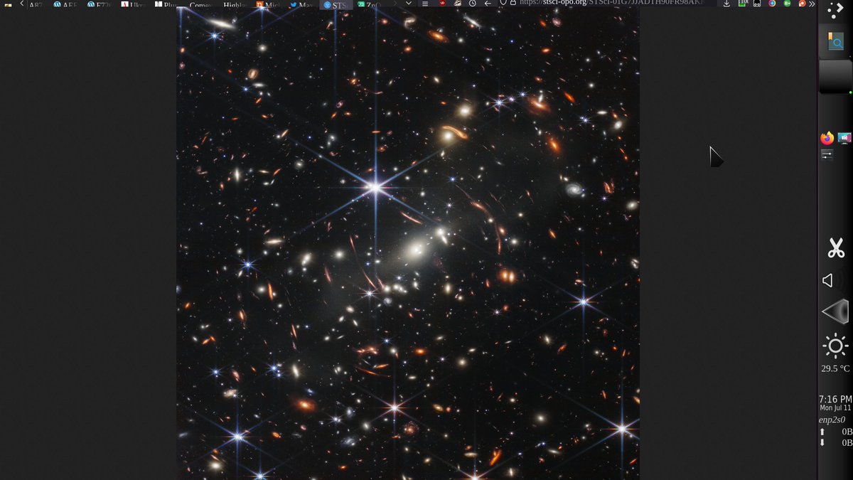 MaxThyme's tweet photo. @NASAWebb I found some images from Hubble aimed at the same object which some helpful folks on reddit rotated to line up the same, I'd post them but they're too big so here's screenshots instead. https://t.co/wCq4lDKLOb