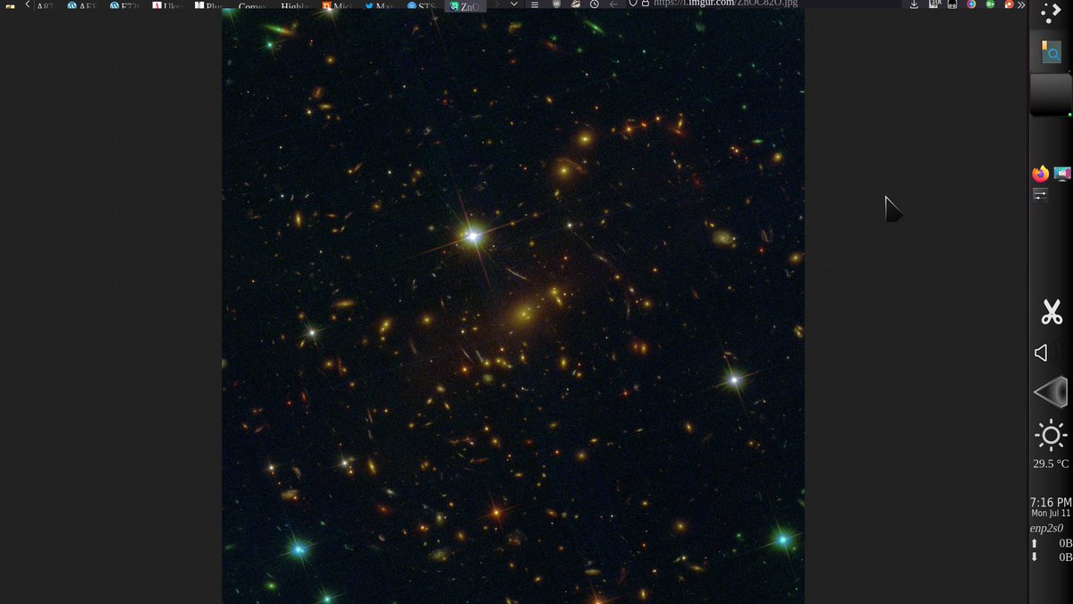 MaxThyme's tweet photo. @NASAWebb I found some images from Hubble aimed at the same object which some helpful folks on reddit rotated to line up the same, I'd post them but they're too big so here's screenshots instead. https://t.co/wCq4lDKLOb