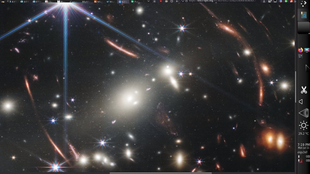 MaxThyme's tweet photo. @NASAWebb I found some images from Hubble aimed at the same object which some helpful folks on reddit rotated to line up the same, I'd post them but they're too big so here's screenshots instead. https://t.co/wCq4lDKLOb